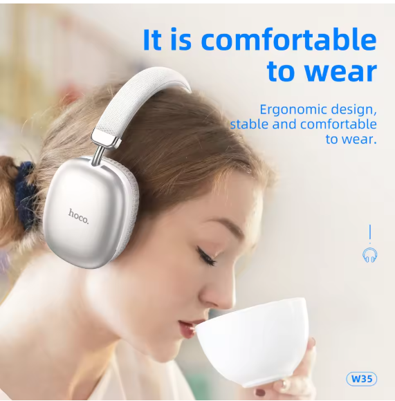 Hoco Wireless Bluetooth Headphones – High-Fidelity Sound, Long Battery, Comfortable Fit