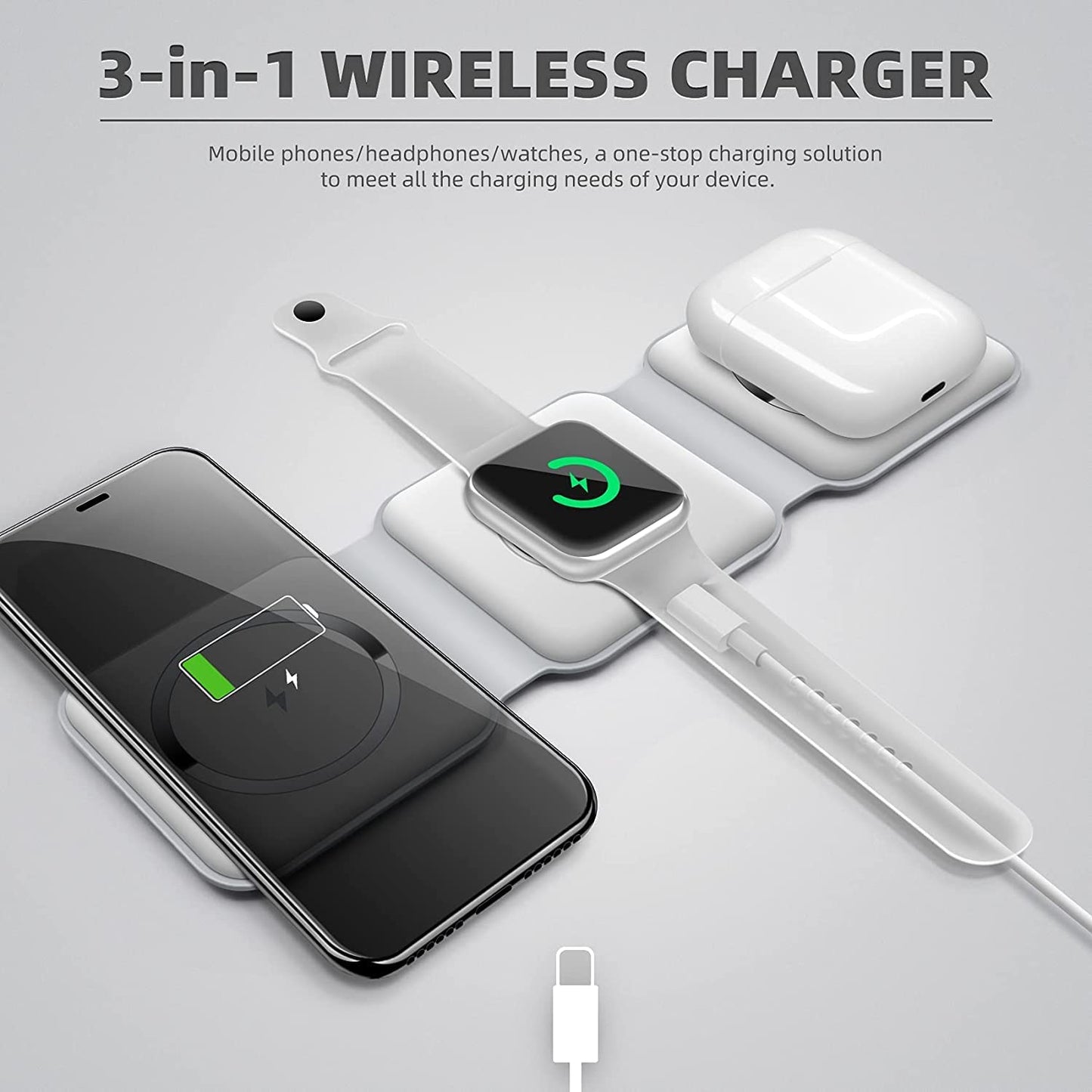 3 in 1 Magnetic Wireless Foldable Fast Charging Pad